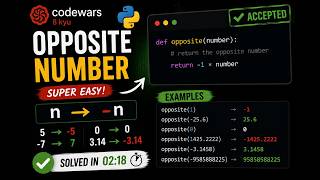 CodeWars Python Challenge — Opposite Number in Under 3 Minutes ⚡