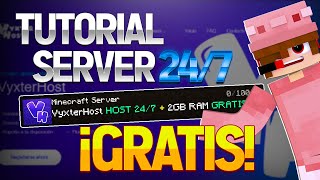 🏆 ¡Como CREAR un SERVIDOR 24/7 de Minecraft GRATIS permanente! 🤑 El mejor host gratuito 😍 VyxterHost