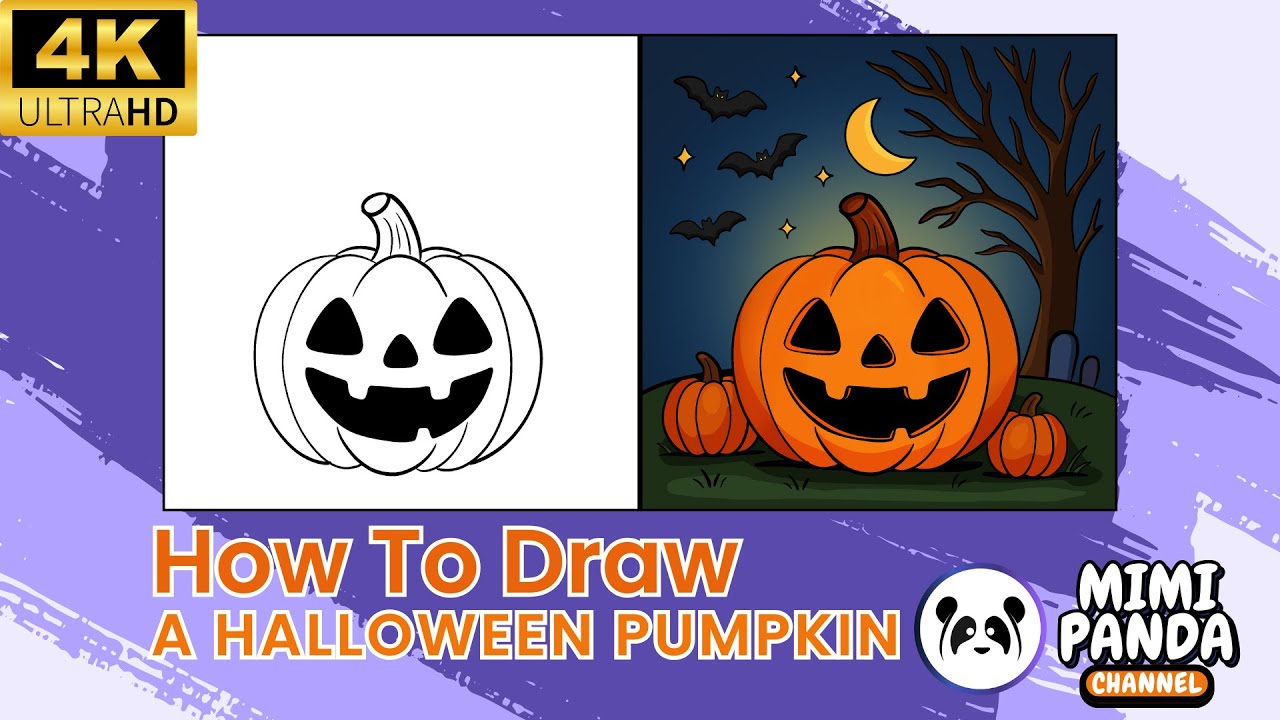 How To Draw A Halloween Pumpkin Step By Step Mimi Panda Youtube