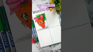 Cute Vegetable 🥕😍 part : 1 #vegetables #art #food #drawing #tranding #viral #carrot