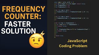 Frequency Counter Pattern in JavaScript — FASTEST Way to Compare Arrays!
