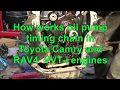 How works oil pump timing chain in Toyota Camry and RAV4 VVT-i engines. Years 2000 to 2017