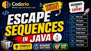Escape Sequences in Java🔥Complete Guide Examples+Exam Tips#java#basic#icse#exam@CodarioOfficial
