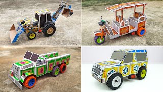 DIY 4 Amazing Matchbox TOYs You Can Make at Home | Matchbox JCB Truck | Matchbox Tuk-Tuk Rickshaw