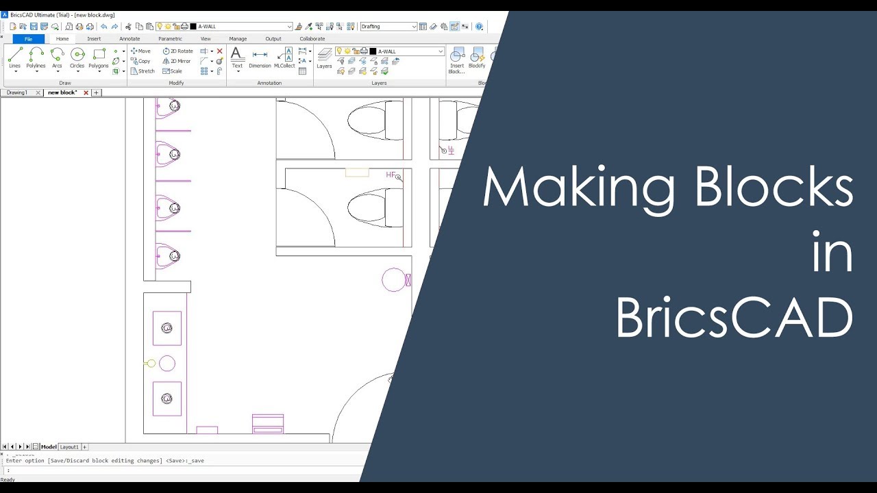 BricsCAD Tutorial: Making Blocks In Three Different Ways - YouTube