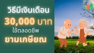 วิธีมีเงินเดือน30,000 บาทตลอดชีพหลังเกษียณ