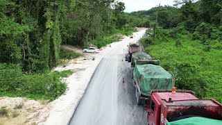 Asphalt Flowing Like The Streams Along River Road In Eastern St.Thomas Jamaica. February 5, 2025