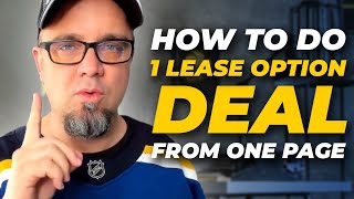 How To Do One Lease Option Deal - From One Page