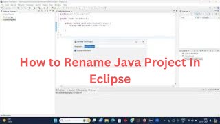 How to Rename Java Project In Eclipse #youtube #java #eclipse