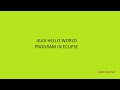 Java Hello World Program in Eclipse