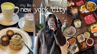 nyc vlog | what i eat in nyc, cafes, shabu shabu, new ktown spots, asian, korea, steak frites