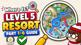 Where Is? Find Hidden Objects Level 5 Resort ALL Objects Found! (Stage 1–6 Complete Guide)
