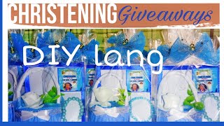 DIY Christening Souvenir/Giveaways for baby boy/blue theme #giveaway #christening