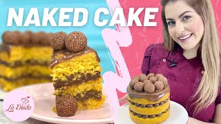 O MELHOR  NAKED CAKE COM  DE BOLO DE CENOURA COM RECHEIO MEIO AMARGO | LA DINDA