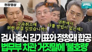 검사 출신 김기표＆포청천 정청래 합공으로 법무부 차관 궤변 박살..!