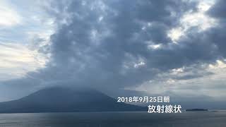 桜島噴火定点観測 2018年9月25日朝 天気曇