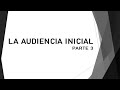 Audiencia Inicial parte 3. (Sistema Penal Acusatorio).