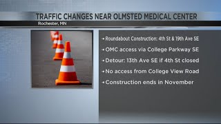 Roundabout construction disrupts traffic near Olmsted Medical Center
