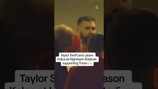 Taylor Swift and Jason Kelce at Highmark Stadium supporting Travis 🙌 (via NFL)