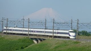 【富士山を背景に走る】東武特急 100系 スペーシア