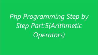 Php Programming (Arithmetic Operators) Tutorial Bangla