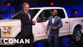 Conan Surprises The Patriots' James White With A Ford Truck | CONAN on TBS