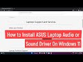 Fix ASUS Laptop Audio or Sound Driver On Windows 11