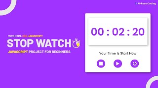 How To Make Stopwatch Using JavaScript | JavaScript Project For Beginners | JS Tutorial