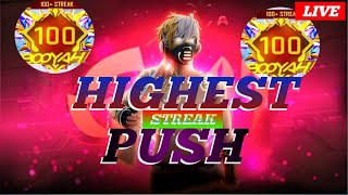 HORIOM IS highest streak push  WITH SUBSCRIBR   #giveaway #turnamen #game #shorts #reddemcode #live