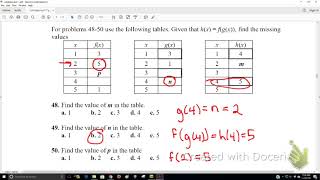 Composition of Functions MAT150 Review #48-50