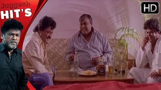 Drunken Jaggesh Scolding Doddanna and Son Tennis Krishna | Jaggesh Kannada Movie Comedy Scenes