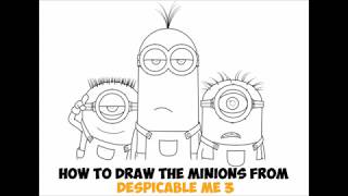 How to Draw Minions from Despicable Me 3 in Prison or Jail Easy Step by Step Drawing