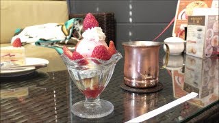 【星乃珈琲店】春のおすすめから生のいちごを4つも使った『苺のショートケーキパフェ』を紹介☆喫茶店・期間限定・スイーツ・デザート・猫と一緒☆スイーツ動画