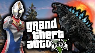 GTA 5 Mod Indonesia - ULTRAMAN vs GODZILLA