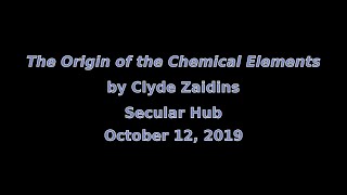 The Origin of the Chemical Elements