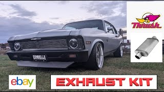 HOW TO INSTALL EXHAUST KIT ON YOUR CAMARO NOVA F/X BODY THRUSH MUFFLERS #3W1B #HOT #PIPES #HOTROD