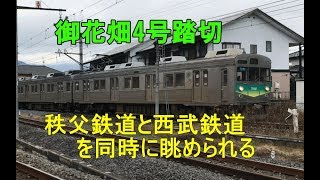 御花畑4号踏切から秩父鉄道と西武鉄道をたくさん眺める