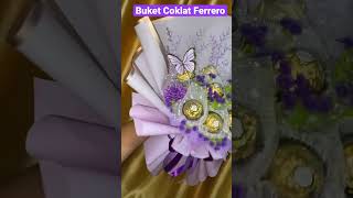 Buket coklat ferrero, tema ungu unyu