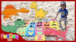 ABC MAT | ABC Finding in Dinosaur Land | Best Learning Videos for Toddlers & Kids - @FunDayKid