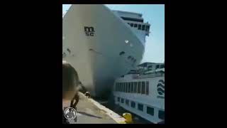 MSC CRUISE SHIP ACCIDENT - DESTROYED THE FERRY - PEOPLE RUNNING FOR LIFE - LONDON - UNITED KINGDOM.