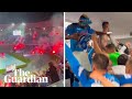 The winning moment: Napoli players and fans celebrate title