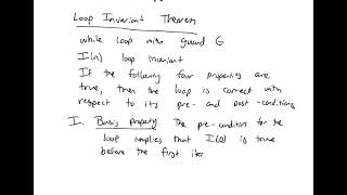 Loop Invariant Theorem