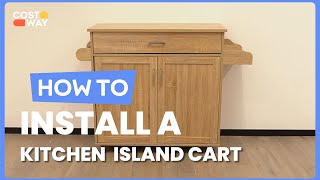 How to Install the Rolling Kitchen Island Cart | KC51983#costway #howto