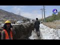 بعد از ۲۰ سال ساخت بزرگترین سرک و دیوارهای استنادی در قلب کابل construction of retaining wall