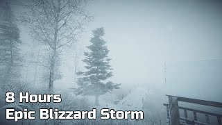 Epic Blizzard Storm | 8Hours Howling wind & Heavy Snowstorm Sounds | Winter Storm Ambience