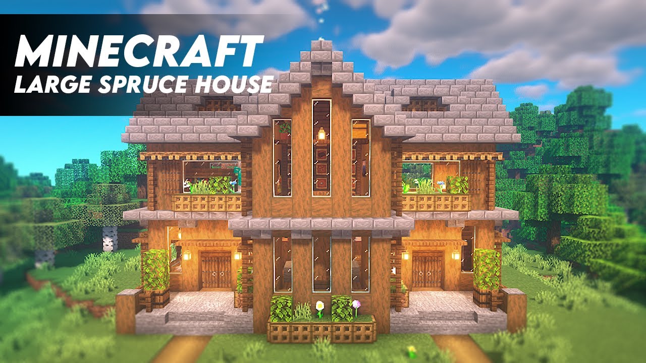 Minecraft How To Build A Large Spruce House Spruce Survival House