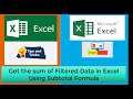 Get the sum of Filtered Data in Excel Using Subtotal Formula