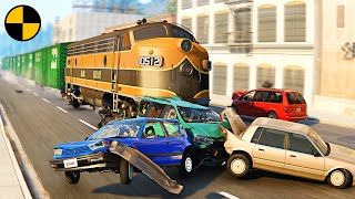 Trains and Car Сrashes #2 😱 BeamNG.Drive