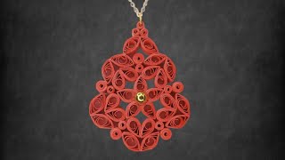 How to Make Quilling Paper Pendant / Paper Jewellery Making / Quilling Pendant