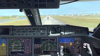 Gulfstream G650 cockpit view landing